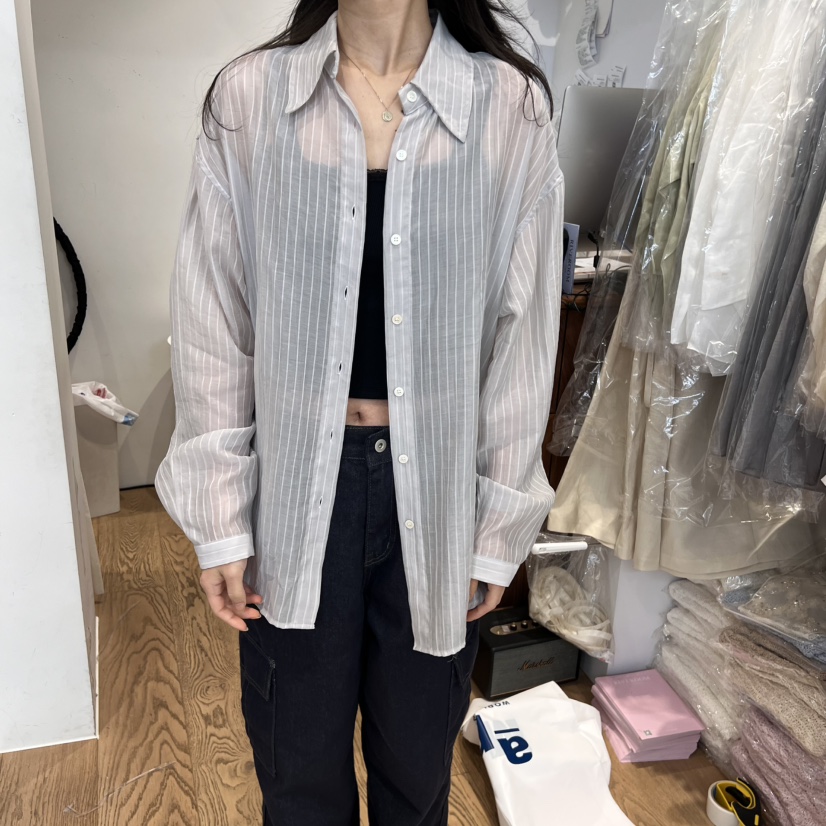 RIVEROOM韓國直郵㊣女士新品時尚休閑25春夏人氣襯衫蕾絲衫RIVEROOM襯衫/蕾絲衫圖色3