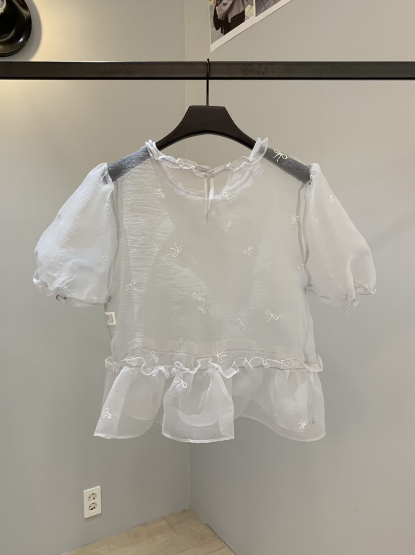 SOFTNESS東大門㊣代購女士新品休閑時尚熱賣襯衫蕾絲衫荷葉邊Softness/Cosmic襯衫/蕾絲衫