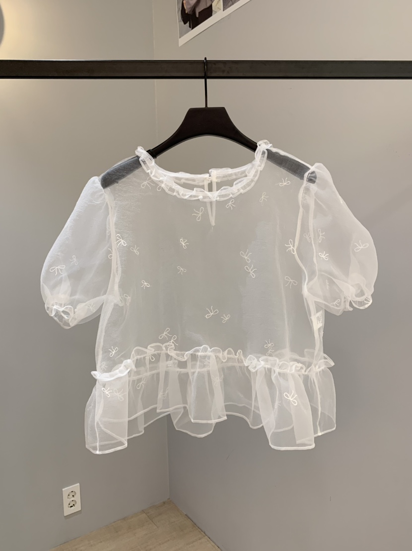 SOFTNESS東大門㊣代購女士新品休閑時尚熱賣襯衫蕾絲衫荷葉邊Softness/Cosmic襯衫/蕾絲衫