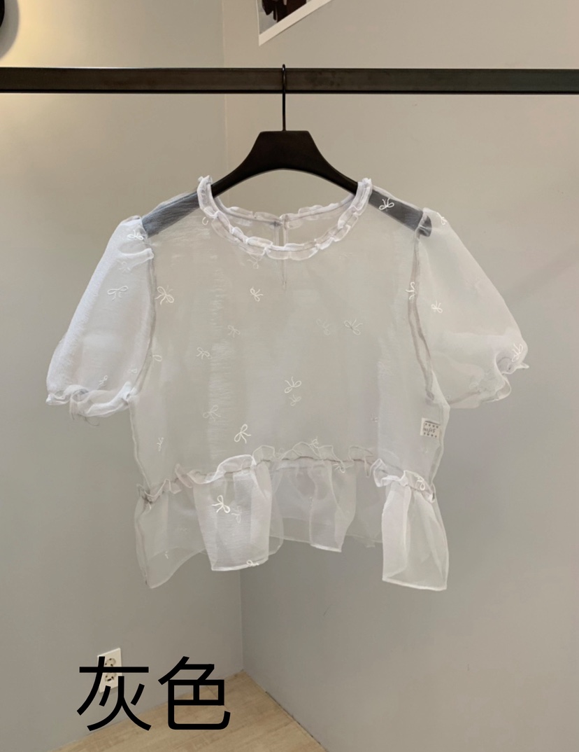 SOFTNESS東大門㊣代購女士新品休閑時尚熱賣襯衫蕾絲衫荷葉邊Softness/Cosmic襯衫/蕾絲衫