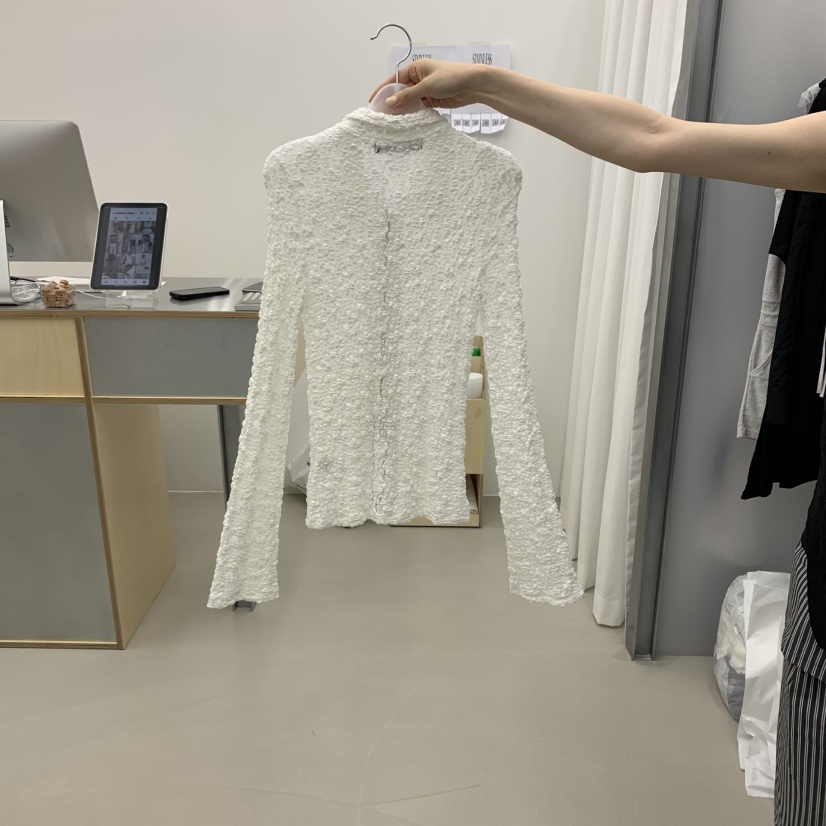 STAINLESS韓國代購㊣女裝新品人氣真品熱賣職業襯衫蕾絲衫拉鏈STAINLESS襯衫/蕾絲衫