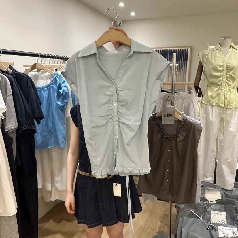 WINSOME韓國直郵㊣女士新品休閑時尚25春夏職業人氣襯衫蕾絲衫WINSOME襯衫/蕾絲衫圖色3