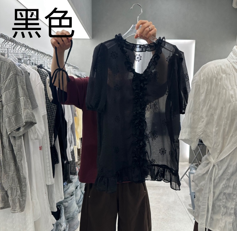 ANDE東大門㊣實拍女士新款熱賣人氣休閑推薦時尚襯衫蕾絲衫ANDE襯衫/蕾絲衫圖色3