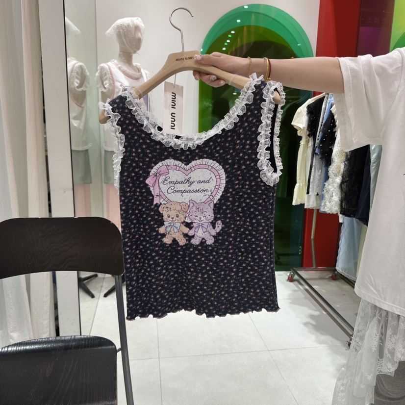 MINI UNNI東大門㊣實拍女士新款推薦25春夏休閑時尚吊帶背心MINI UNNI吊帶/背心圖色2