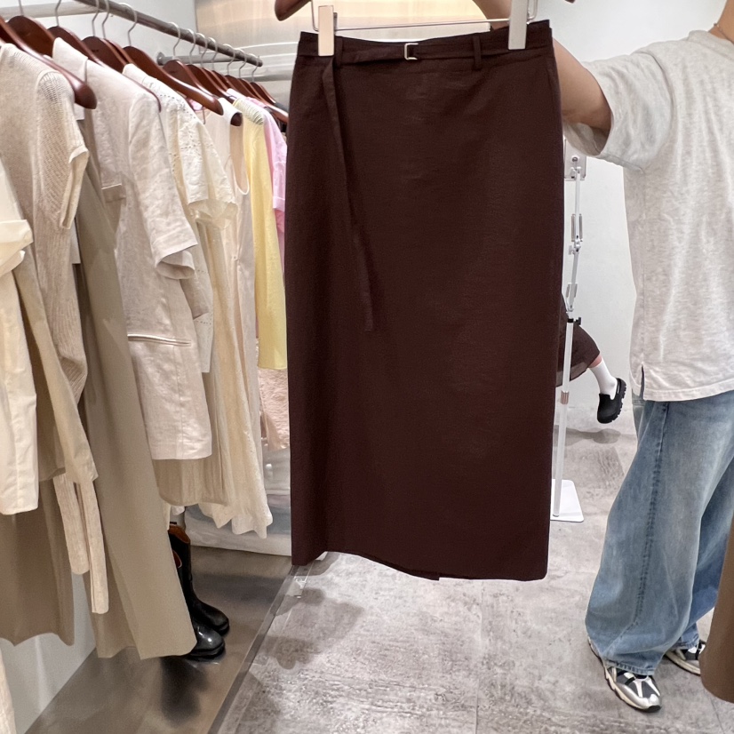 CHAE韓國代購㊣女士新品真品推薦人氣25春夏半身裙中短裙含腰帶CHAE半身裙/中短裙圖色2