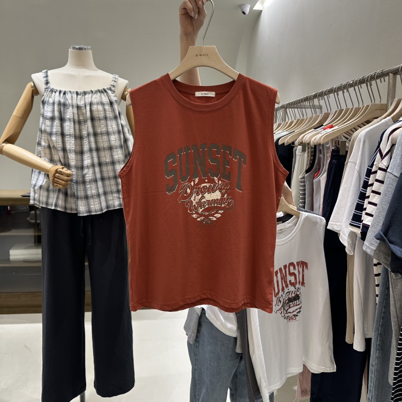 A WANT韓國代購㊣女士新款時尚熱賣真品休閑推薦職業吊帶背心A WANT吊帶/背心圖色2
