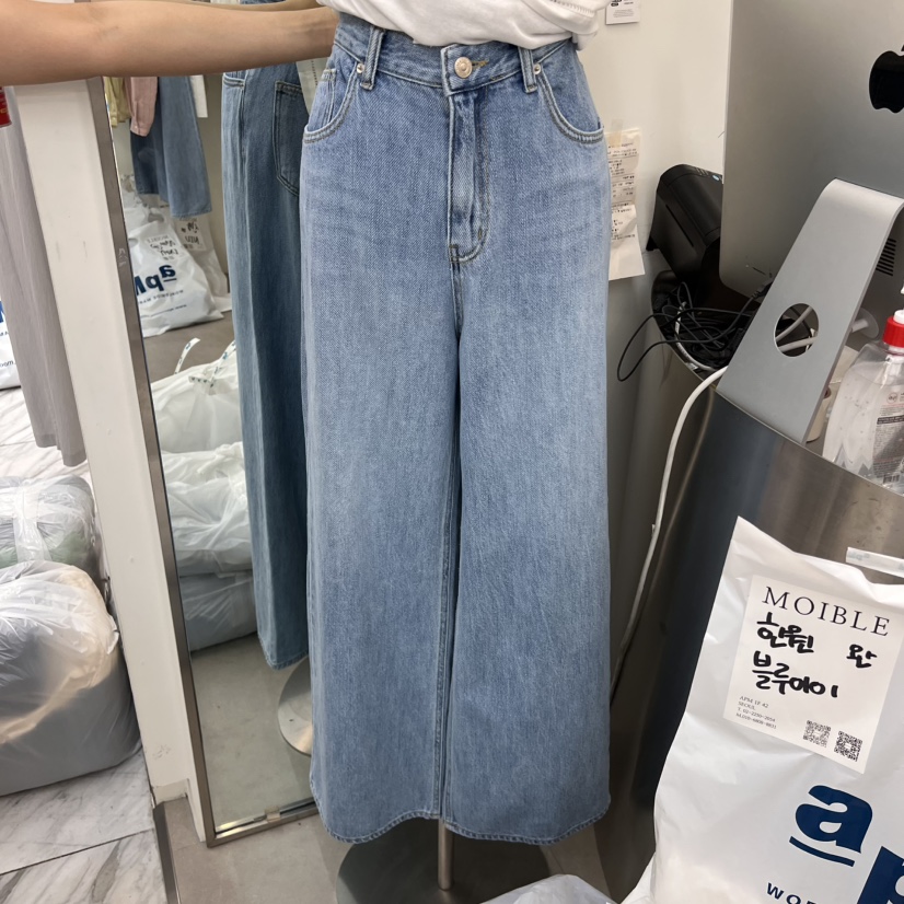 MOIBLE韓國直郵㊣女裝新品時尚真品職業25春夏人氣休閑牛仔褲MOIBLE牛仔褲