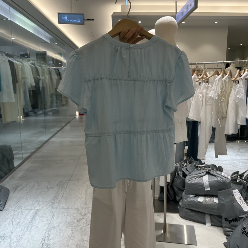 BLUEI-D東大門㊣直郵女裝新品休閑推薦時尚25春夏襯衫蕾絲衫Blue i-d襯衫/蕾絲衫