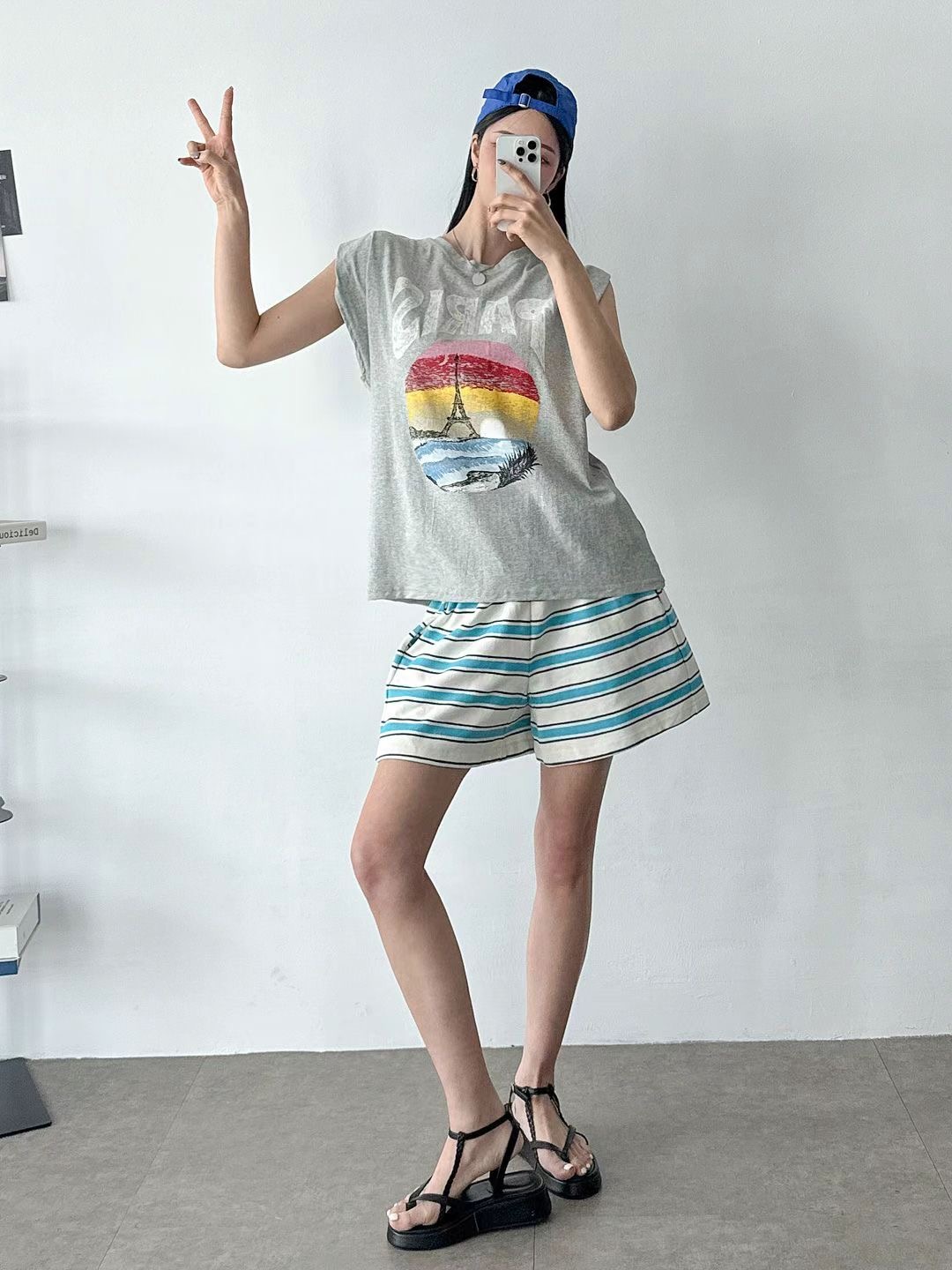 THEGGLLIM韓國直郵㊣女裝新品職業休閑時尚人氣真品25春夏T恤THEGGLLIMT恤