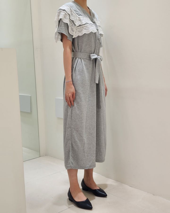 FEMME韓國代購㊣女裝新品時尚休閑推薦人氣職業連衣裙含腰帶FEMME連衣裙