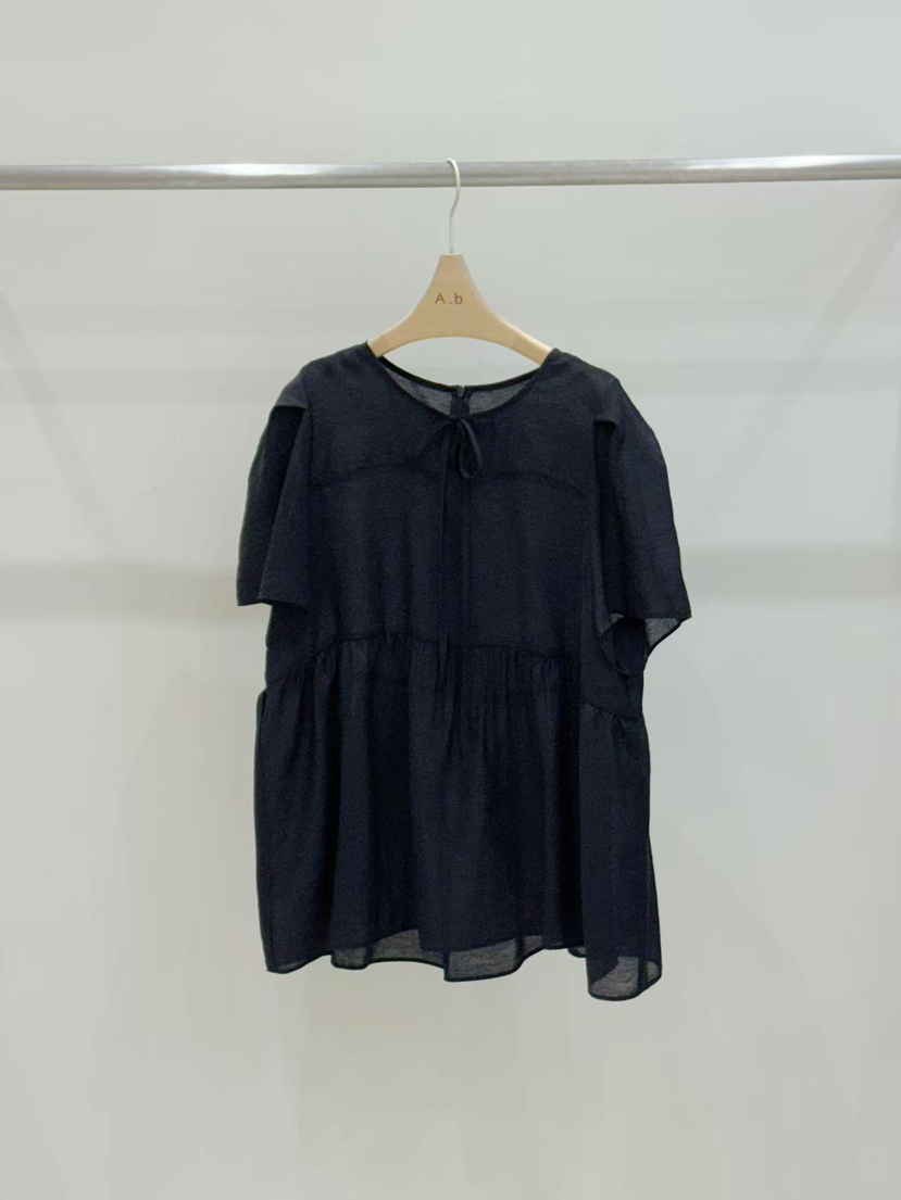AUTUMN BEIGE PLUS韓國代購㊣女士新品25春夏休閑襯衫蕾絲衫A.b/AUTUMN BEIGE襯衫/蕾絲衫圖色2