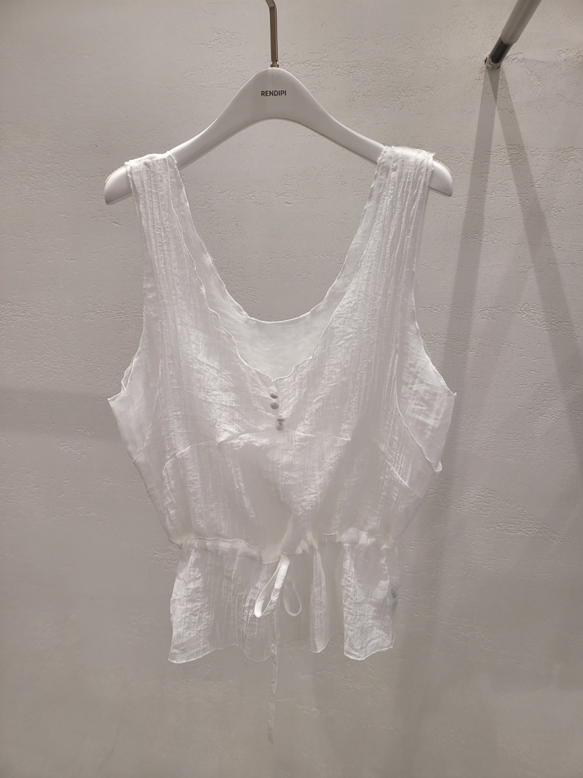 THE OTHER東大門㊣直郵女裝新品職業推薦吊帶背心透明紐扣THE OTHER吊帶/背心
