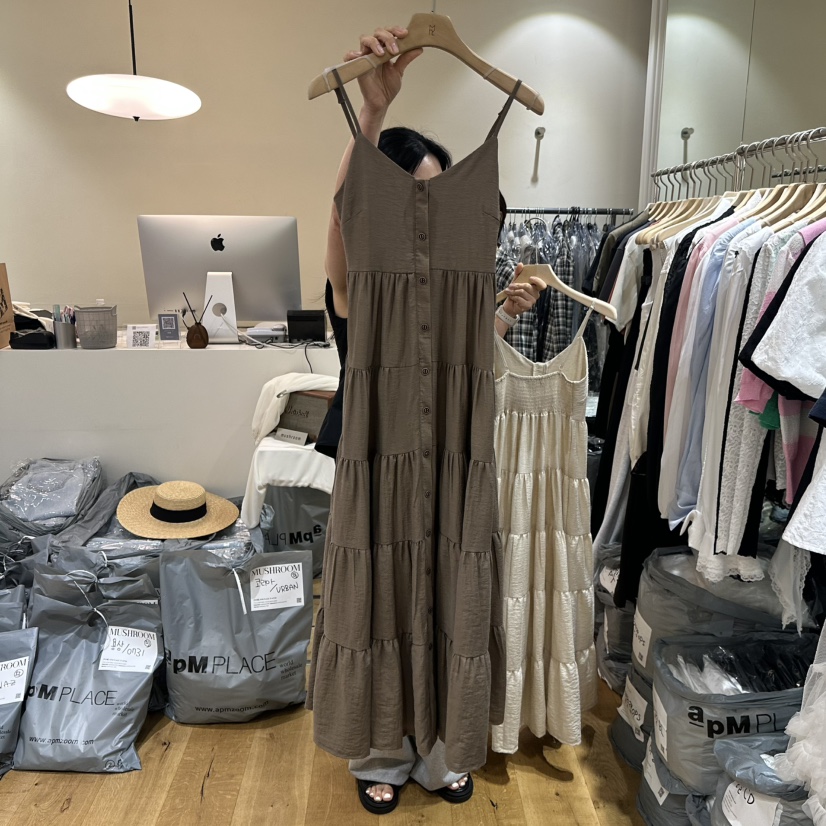 MUSHROOM-A韓國直郵㊣女裝新品25春夏推薦人氣職業真品連衣裙MUSHROOM連衣裙圖色2