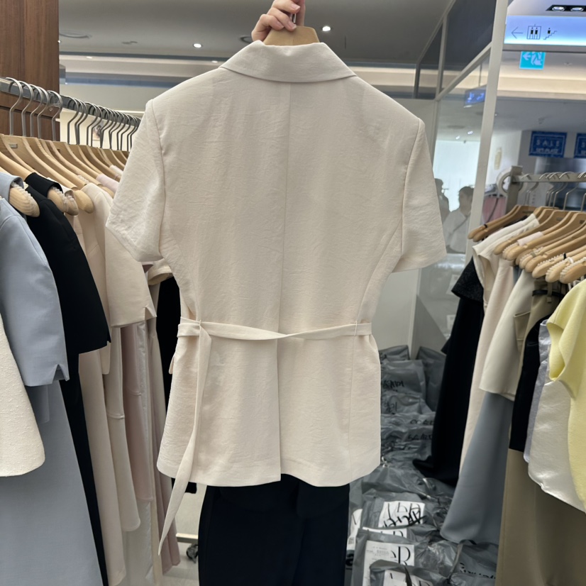 MER東大門㊣代購女裝新品休閑25春夏人氣真品時尚夾克含腰帶MER/ANGELO BIANCO夾克