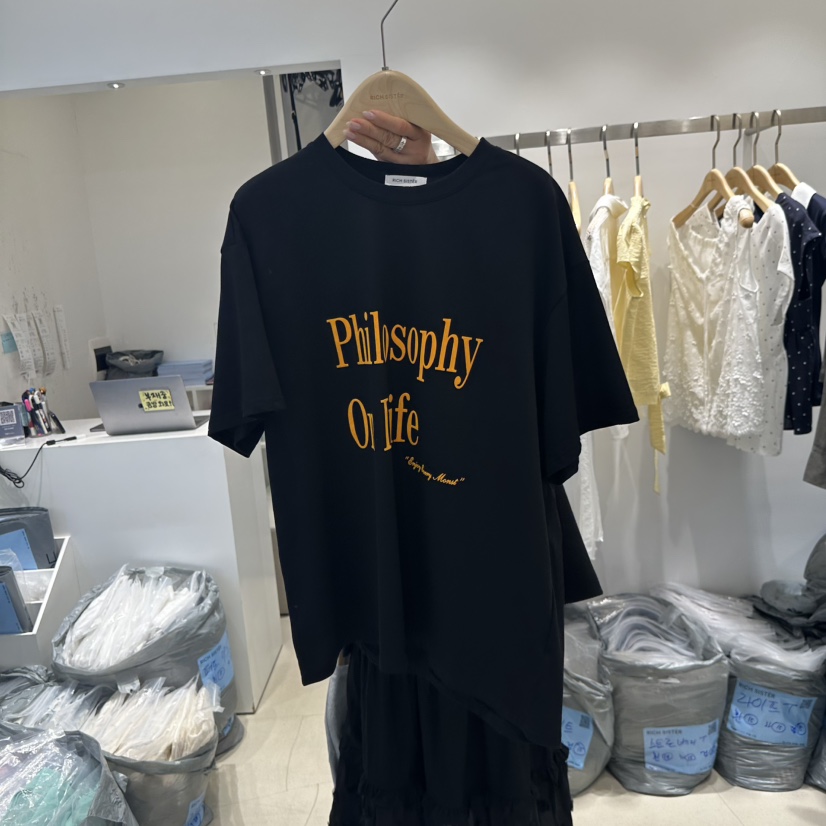RICH SISTER韓國代購㊣女士新品真品25春夏職業推薦時尚T恤RICH SISTERT恤圖色2