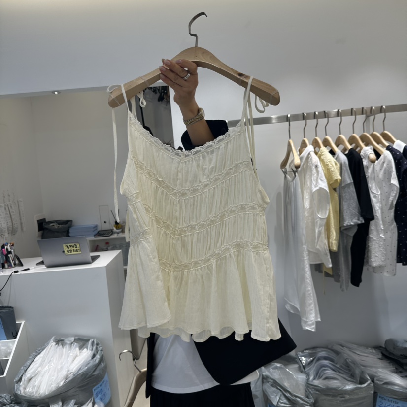 RICH SISTER韓國代購㊣女士新品推薦熱賣休閑吊帶背心褶皺RICH SISTER吊帶/背心