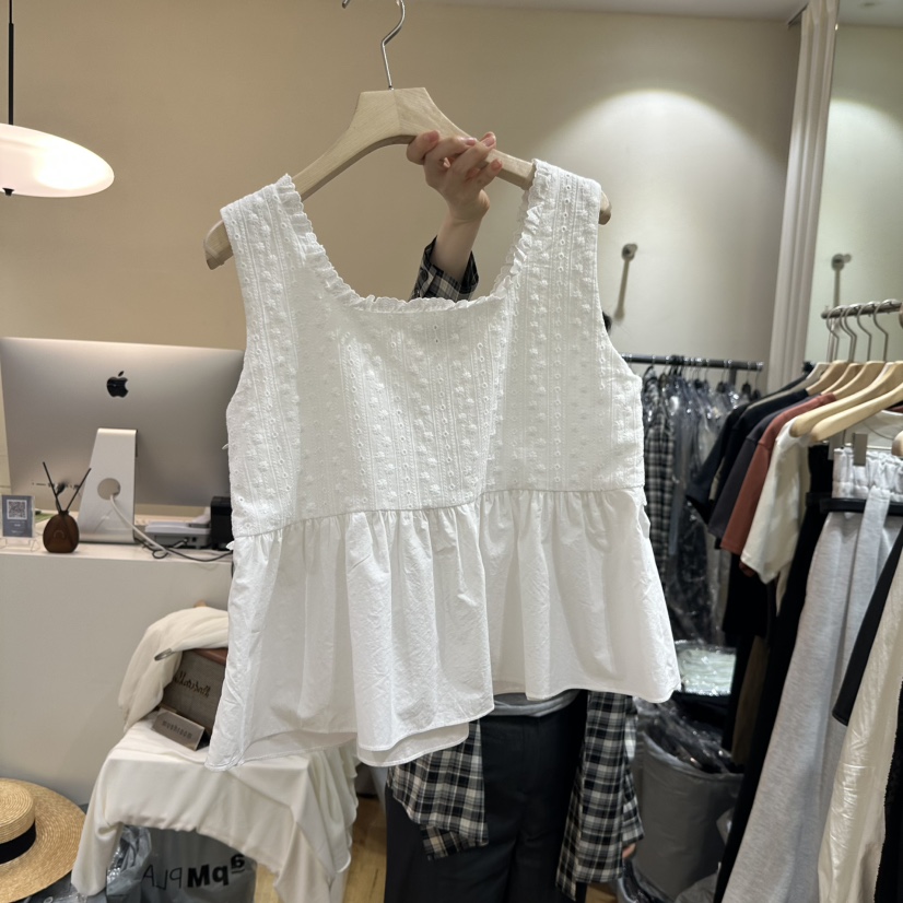 MUSHROOM-A韓國代購㊣女裝新品職業時尚休閑熱賣吊帶背心刺繡MUSHROOM吊帶/背心