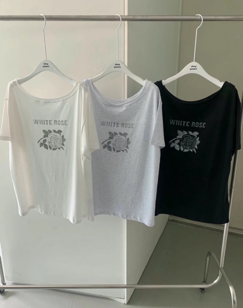 SHOP POSTER韓國直郵㊣女士新款真品熱賣25春夏休閑推薦T恤SHOP_POSTERT恤圖色3左三色