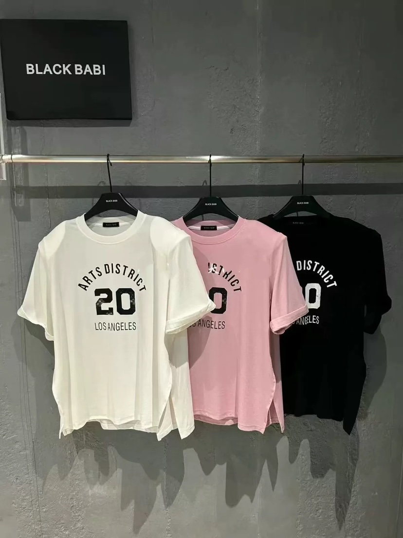 BLACK BABI東大門㊣實拍女裝新品熱賣人氣25春夏真品職業T恤BLACK BABIT恤圖色3左三色