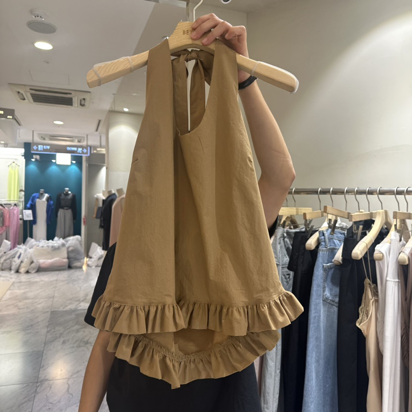 BETONE東大門㊣實拍女裝新品熱賣推薦25春夏吊帶背心荷葉邊BETONE吊帶/背心
