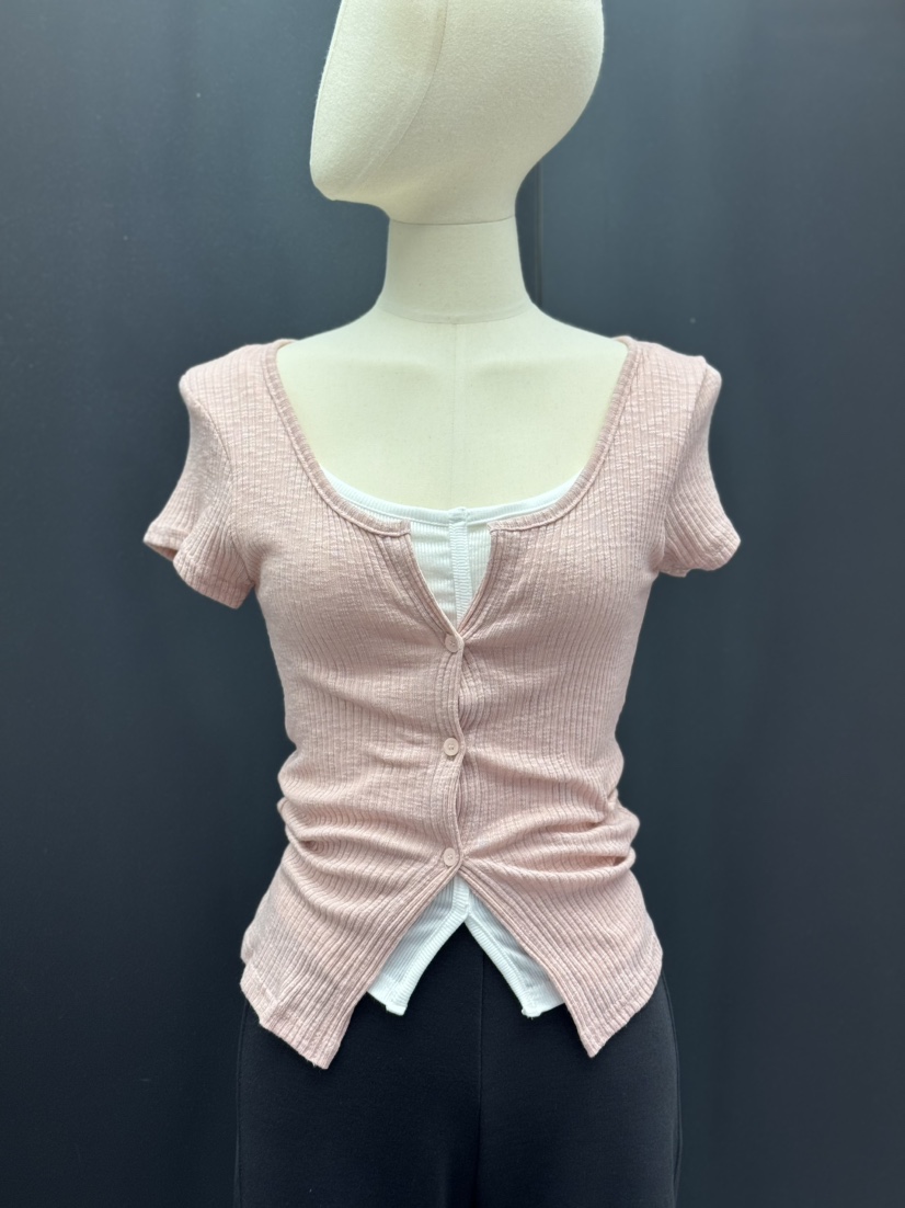 UNA/THE MAY韓國代購㊣女裝新品25春夏職業熱賣真品T恤開衫THEMAY/UNAT恤圖色2