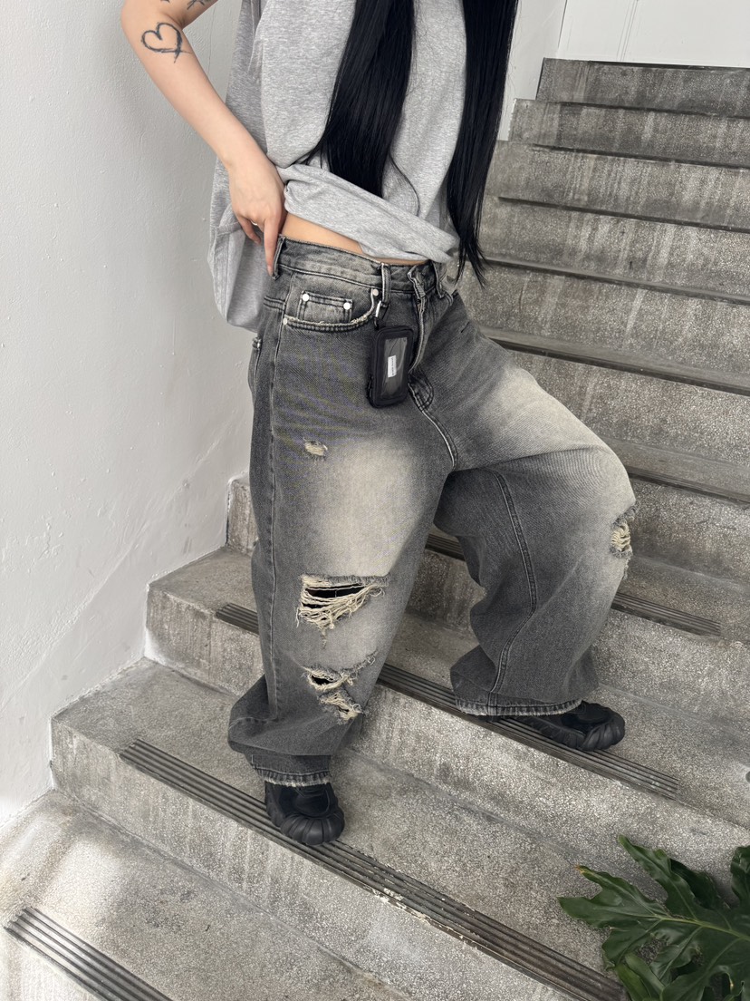 SEEOT韓國直郵㊣女裝新款職業熱賣25春夏推薦牛仔褲男女同款GGD牛仔褲
