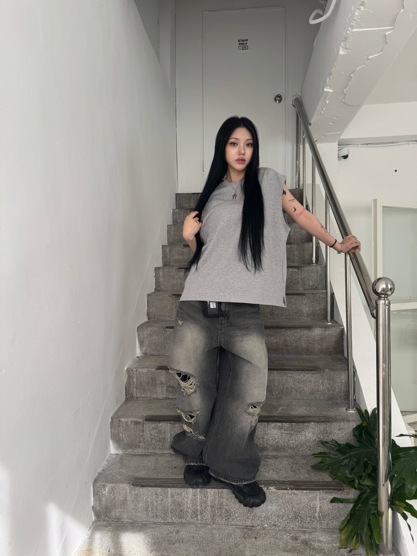 SEEOT韓國直郵㊣女裝新款職業熱賣25春夏推薦牛仔褲男女同款GGD牛仔褲