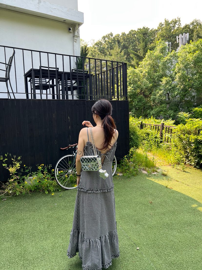 SOLAR東大門㊣實拍女裝新品休閑職業連衣裙兩面可穿荷葉邊格紋SOLAR連衣裙