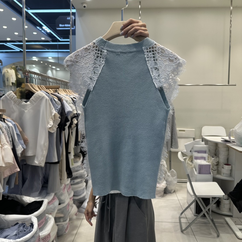BLUE RIBBON東大門㊣實拍女裝新品時尚人氣熱賣25春夏馬甲紐扣BLUE RIBBON馬甲
