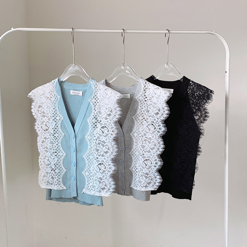 BLUE RIBBON東大門㊣實拍女裝新品時尚人氣熱賣25春夏馬甲紐扣BLUE RIBBON馬甲
