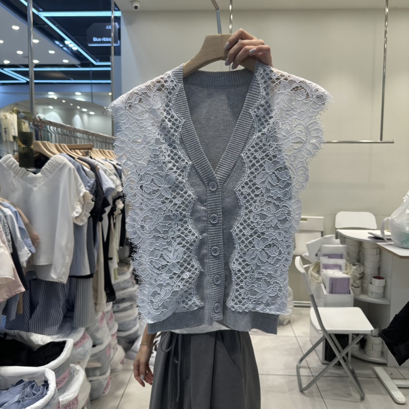 BLUE RIBBON東大門㊣實拍女裝新品時尚人氣熱賣25春夏馬甲紐扣BLUE RIBBON馬甲