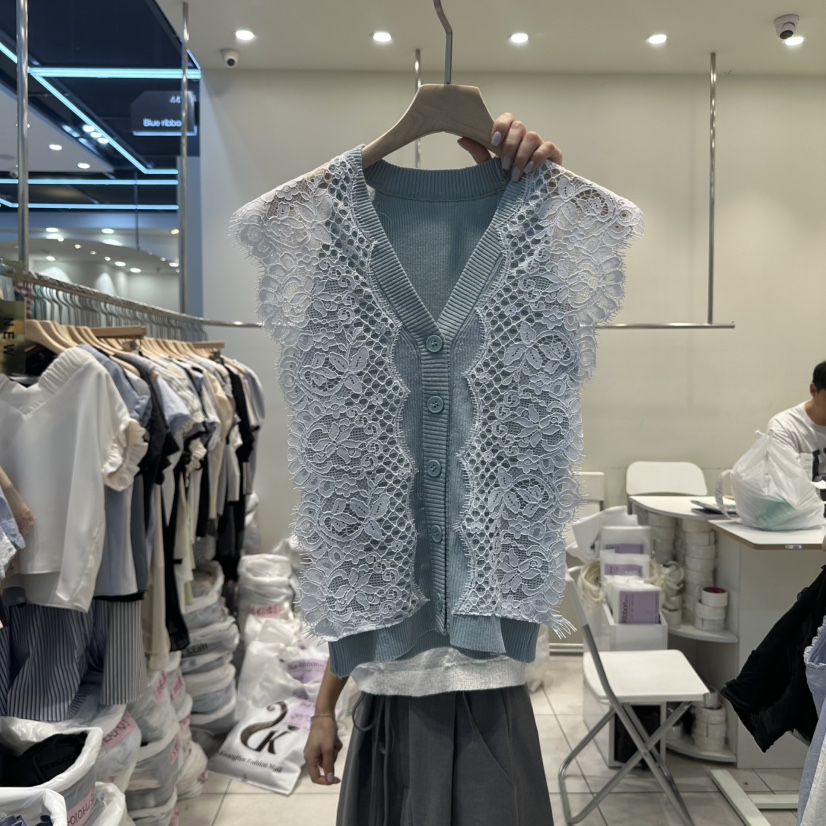 BLUE RIBBON東大門㊣實拍女裝新品時尚人氣熱賣25春夏馬甲紐扣BLUE RIBBON馬甲圖色2