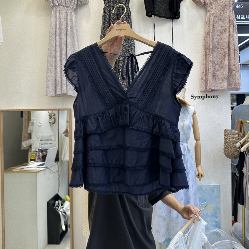 SYMPHONY韓國代購㊣女裝新款職業真品推薦25春夏吊帶背心蝴蝶結SYMPHONY吊帶/背心圖色2