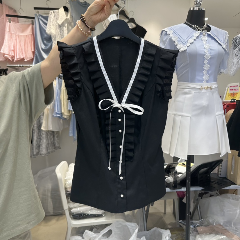 CHERISH-Q東大門㊣實拍女裝新款休閑25春夏職業真品吊帶背心CHERISH-Q吊帶/背心圖色2