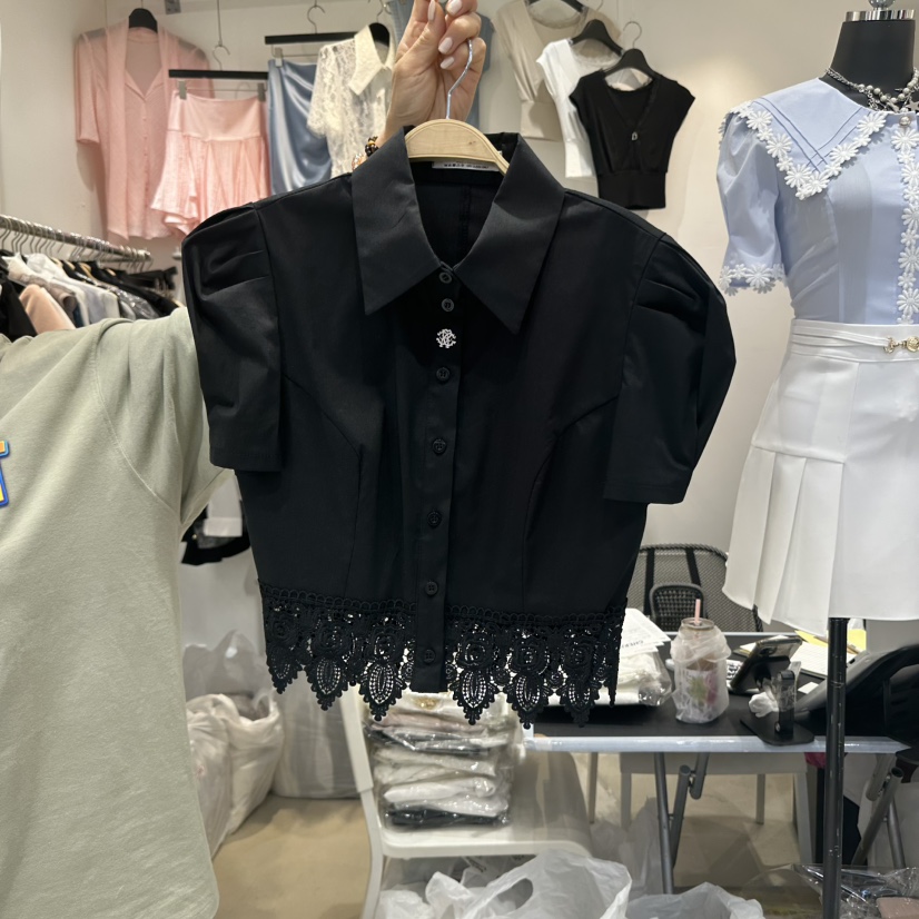 CHERISH-Q韓國代購㊣女士新品職業25春夏熱賣人氣襯衫蕾絲衫CHERISH-Q襯衫/蕾絲衫圖色2