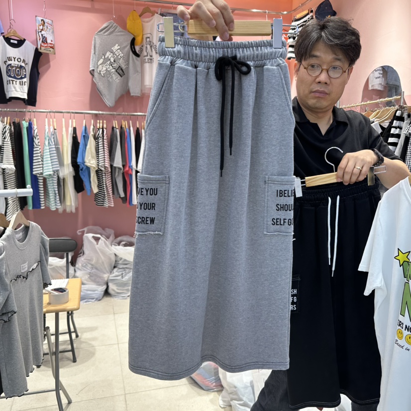 K STORY東大門㊣直郵女士新品25春夏真品推薦職業長裙口袋K STORY長裙
