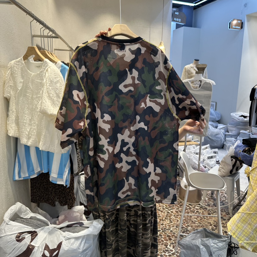 THE LINE-Q東大門㊣直郵女裝新品人氣休閑推薦真品T恤迷彩THE LINE-qT恤