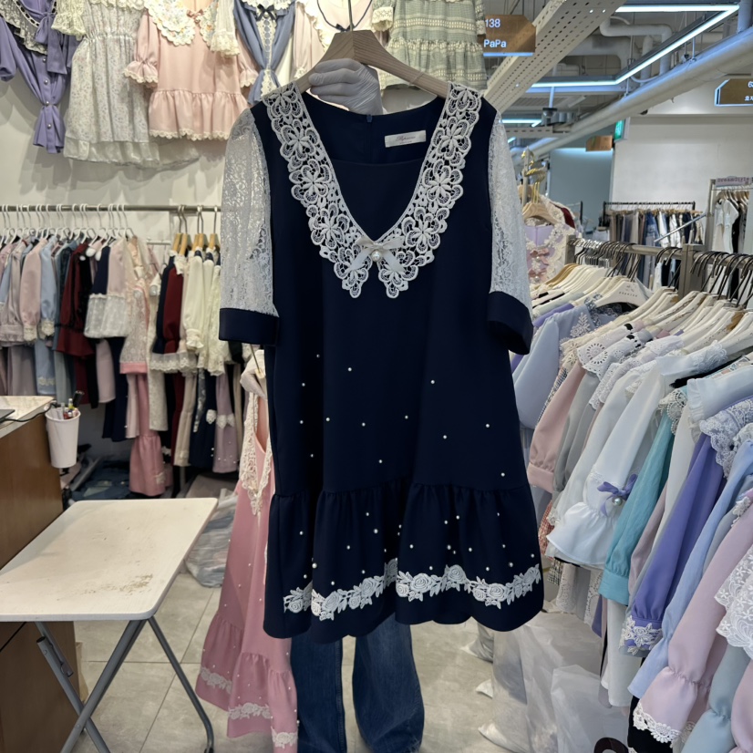 PAPA東大門㊣實拍女士新品25春夏熱賣休閑真品人氣時尚連衣裙PAPA連衣裙圖色2
