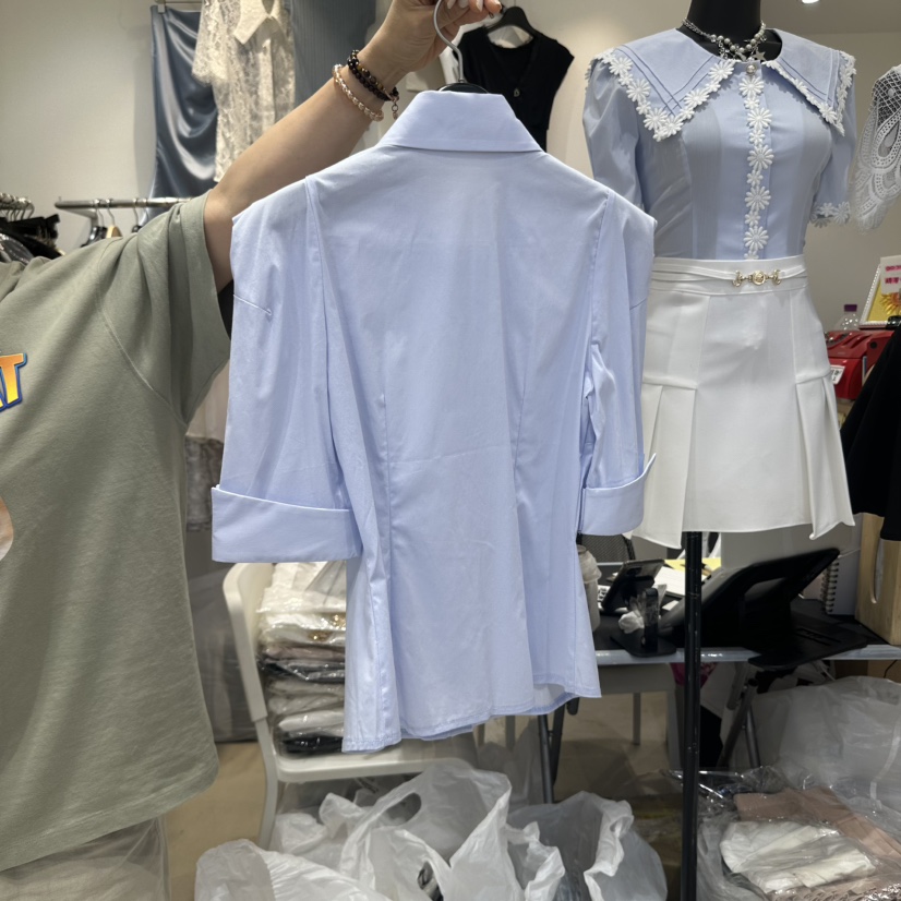 CHERISH-Q東大門㊣直郵女裝新品休閑職業推薦人氣襯衫蕾絲衫CHERISH-Q襯衫/蕾絲衫