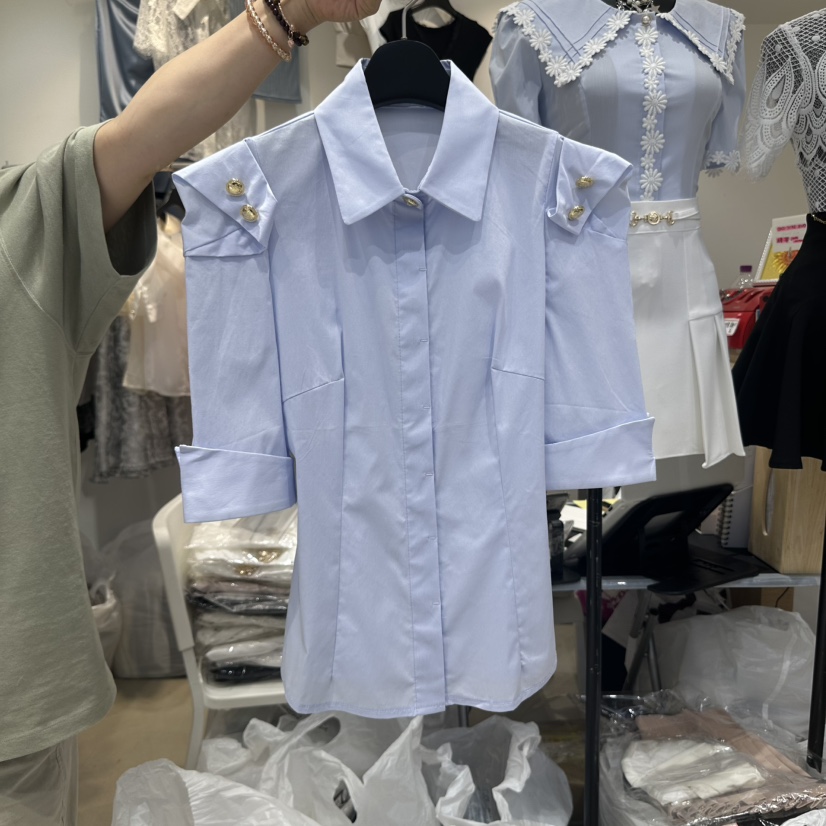 CHERISH-Q東大門㊣直郵女裝新品休閑職業推薦人氣襯衫蕾絲衫CHERISH-Q襯衫/蕾絲衫圖色2