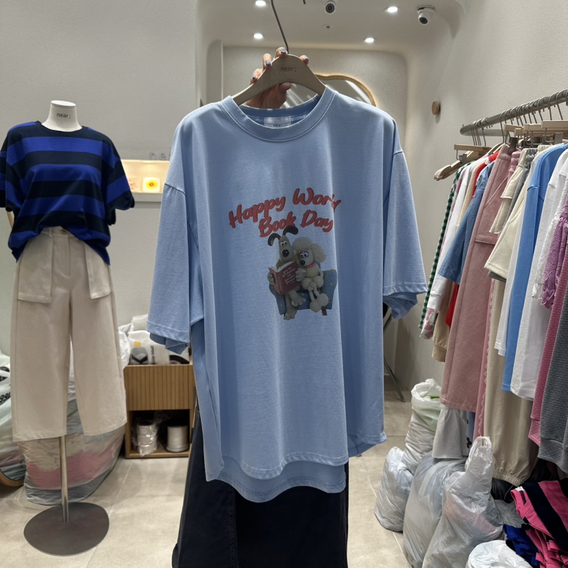 NEAR東大門㊣實拍女裝新品真品25春夏熱賣休閑推薦人氣時尚T恤NEART恤圖色2