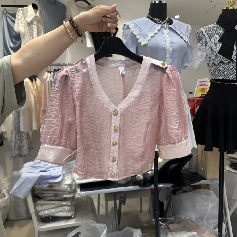 CHERISH-Q韓國直郵㊣女裝新品熱賣人氣職業推薦襯衫蕾絲衫CHERISH-Q襯衫/蕾絲衫圖色3