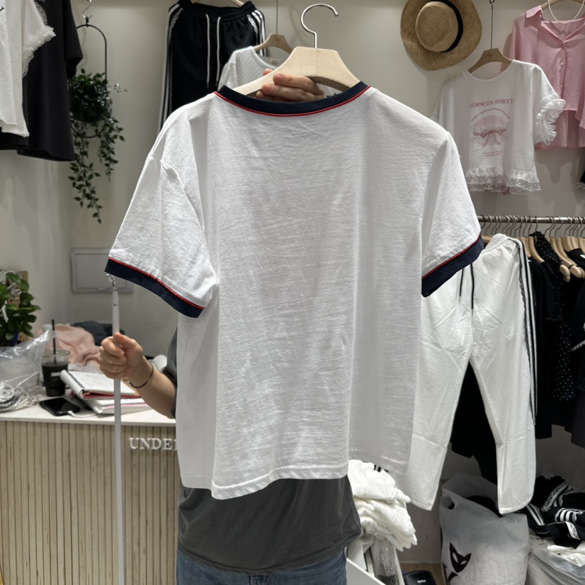 UNDERSTAR_VINTAGE韓國代購㊣女裝新品職業人氣25春夏休閑T恤UNDERSTAR_VINTAGET恤