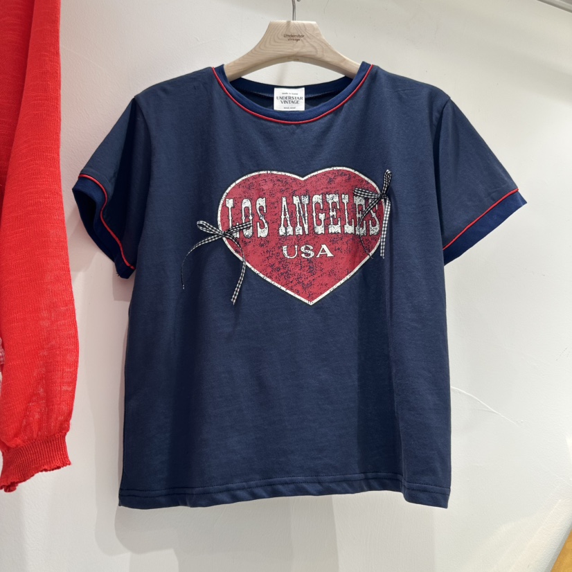 UNDERSTAR_VINTAGE韓國代購㊣女裝新品職業人氣25春夏休閑T恤UNDERSTAR_VINTAGET恤