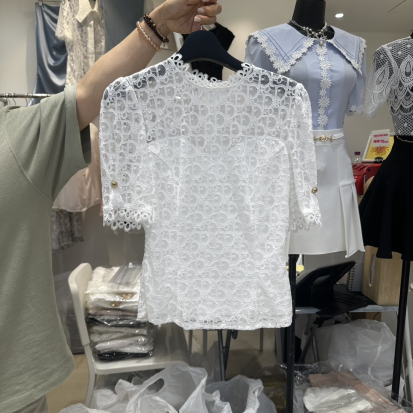 CHERISH-Q韓國代購㊣女士新品職業人氣25春夏真品襯衫蕾絲衫CHERISH-Q襯衫/蕾絲衫