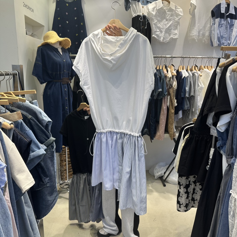 2MORROW東大門㊣代購女裝新品熱賣職業休閑時尚推薦連衣裙兜帽2MORROW連衣裙