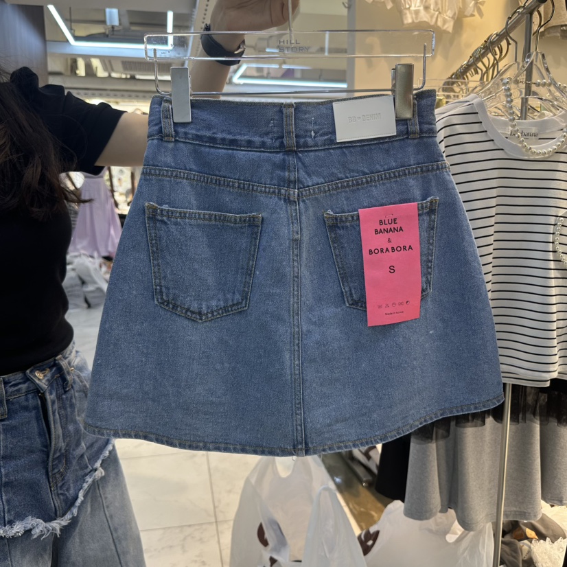 BLUE BANANA東大門㊣實拍女士新品熱賣25春夏短裙不含腰帶口袋BLUE BANANA短裙
