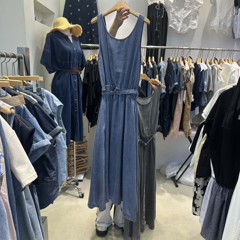 2MORROW東大門㊣實拍女裝新品熱賣25春夏真品推薦連衣裙含腰帶2MORROW連衣裙