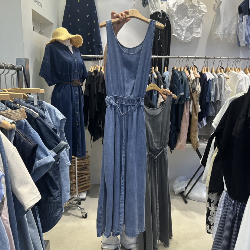 2MORROW東大門㊣實拍女裝新品熱賣25春夏真品推薦連衣裙含腰帶2MORROW連衣裙圖色2
