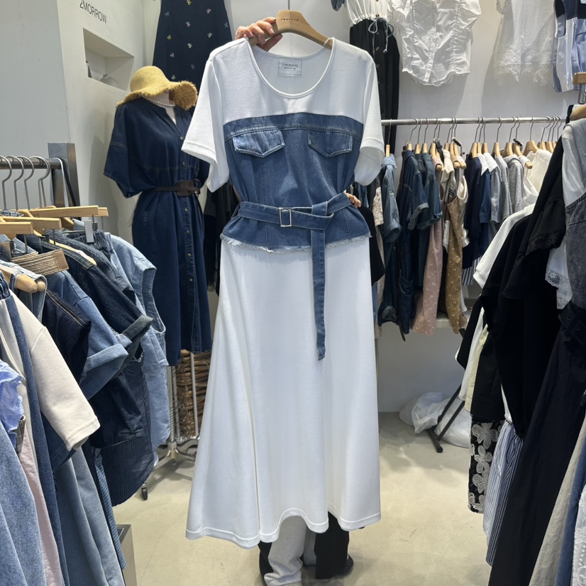 2MORROW韓國直郵㊣女裝新品休閑25春夏時尚熱賣連衣裙含腰帶2MORROW連衣裙